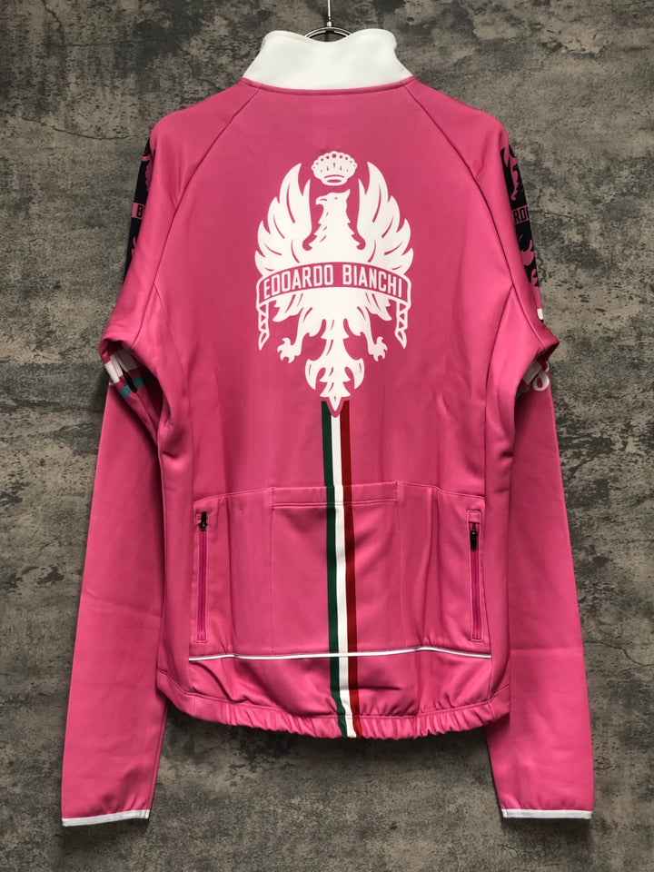 KJ355 ビアンキ Bianchi 長袖 サイクルジャケット ピンク L 裏起毛