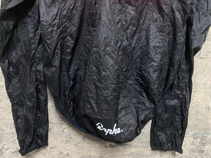 KQ562 ラファ Rapha BREVET FLYWEIGHT WIND JACKET 長袖 ウインドブレーカー 黒 S パッカブル