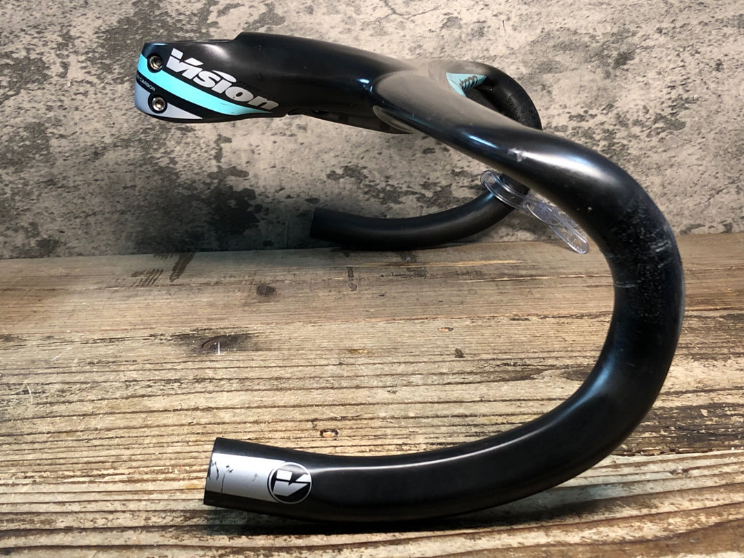 JM098 FSA ヴィジョン Vision METRON 5D Bianchi カーボン ドロップハンドル 420mm 120mm ※ブラケット固定傷損傷大のためジャンク