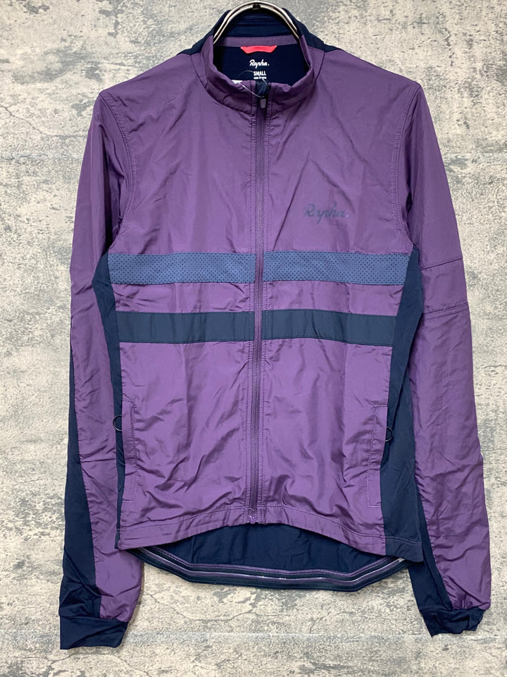 JY823 ラファ Rapha LONG SLEEVE BREVET WINDBLOCK JERSEY 長袖 サイクルジャージ 黒 パープル S