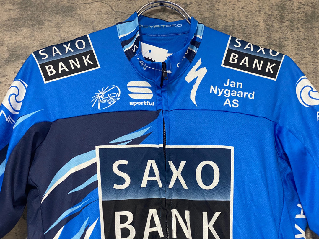 KJ813 スポーツフル sportful 半袖 サイクルジャージ 青 L SAXO BANK