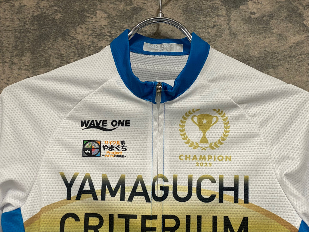 JV162 ウェイブワン WAVE ONE 半袖 サイクルジャージ 白 M YMAGUCHI CRITERIUM