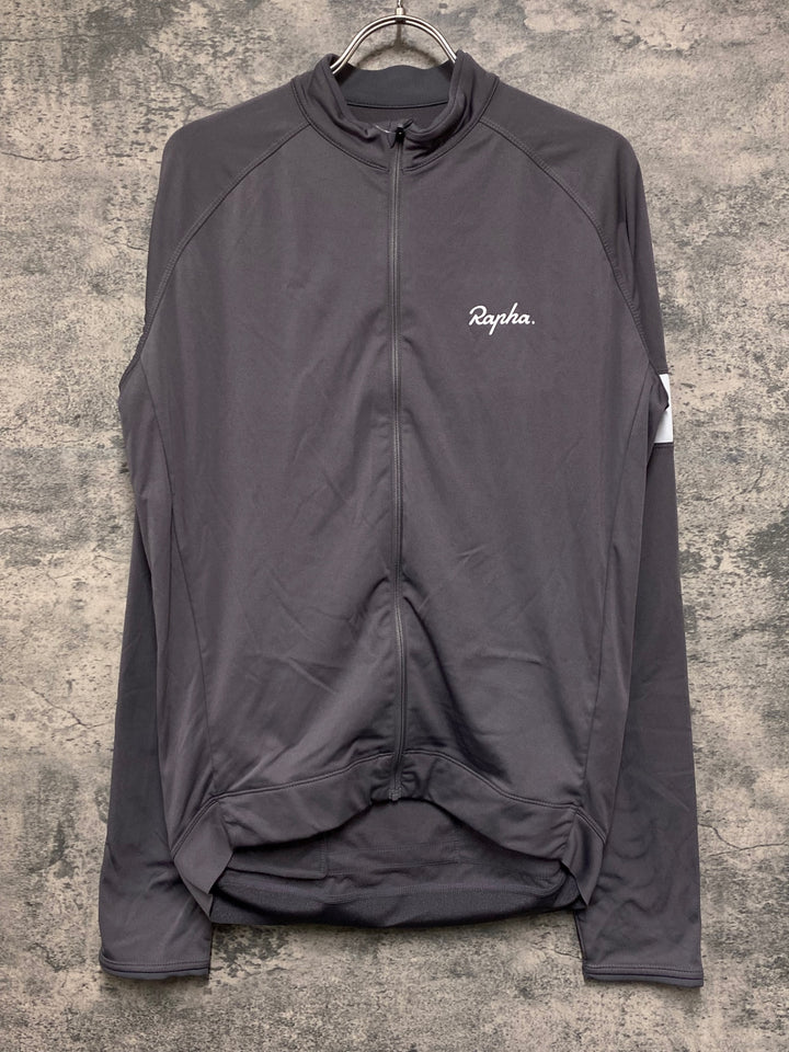 JV499 ラファ Rapha CORE LONG SLEEVE JERSEY 長袖 サイクルジャージ スモークブラウン L 裏起毛
