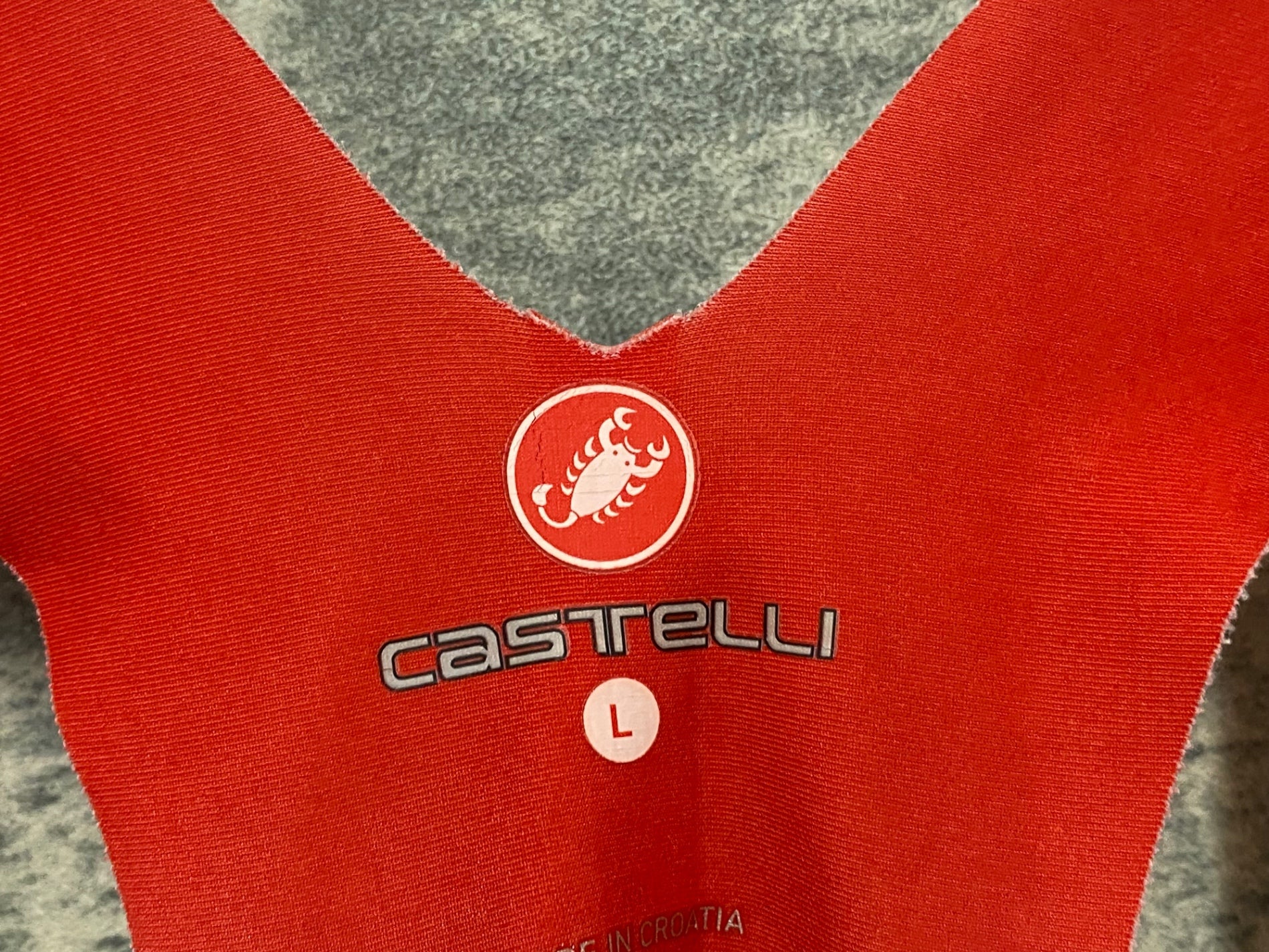 KG161 カステリ CASTELLI ロッソコルサ ROSSO CORSA ビブショーツ 黒 L
