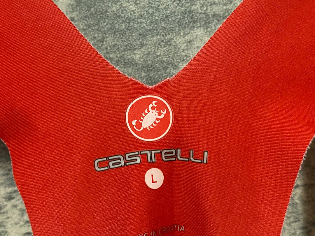 KG161 カステリ CASTELLI ロッソコルサ ROSSO CORSA ビブショーツ 黒 L