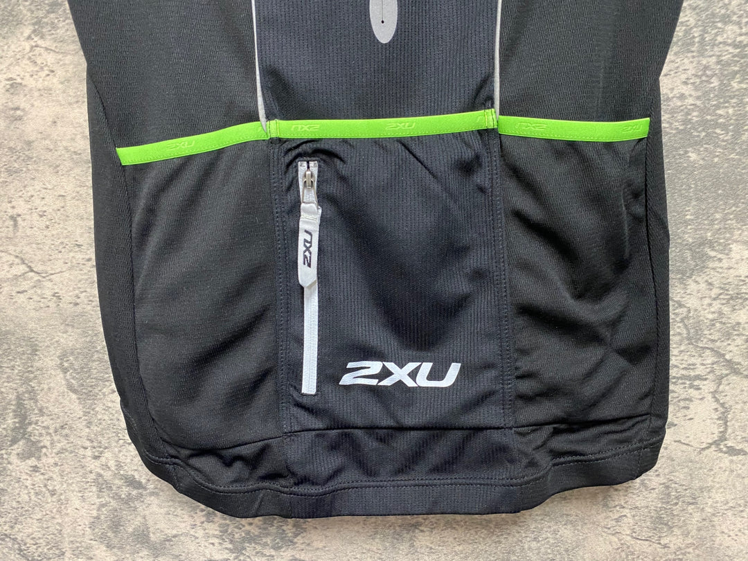 JN199 ツータイムズユー 2XU 半袖 サイクルジャージ 黒 M ほつれあり