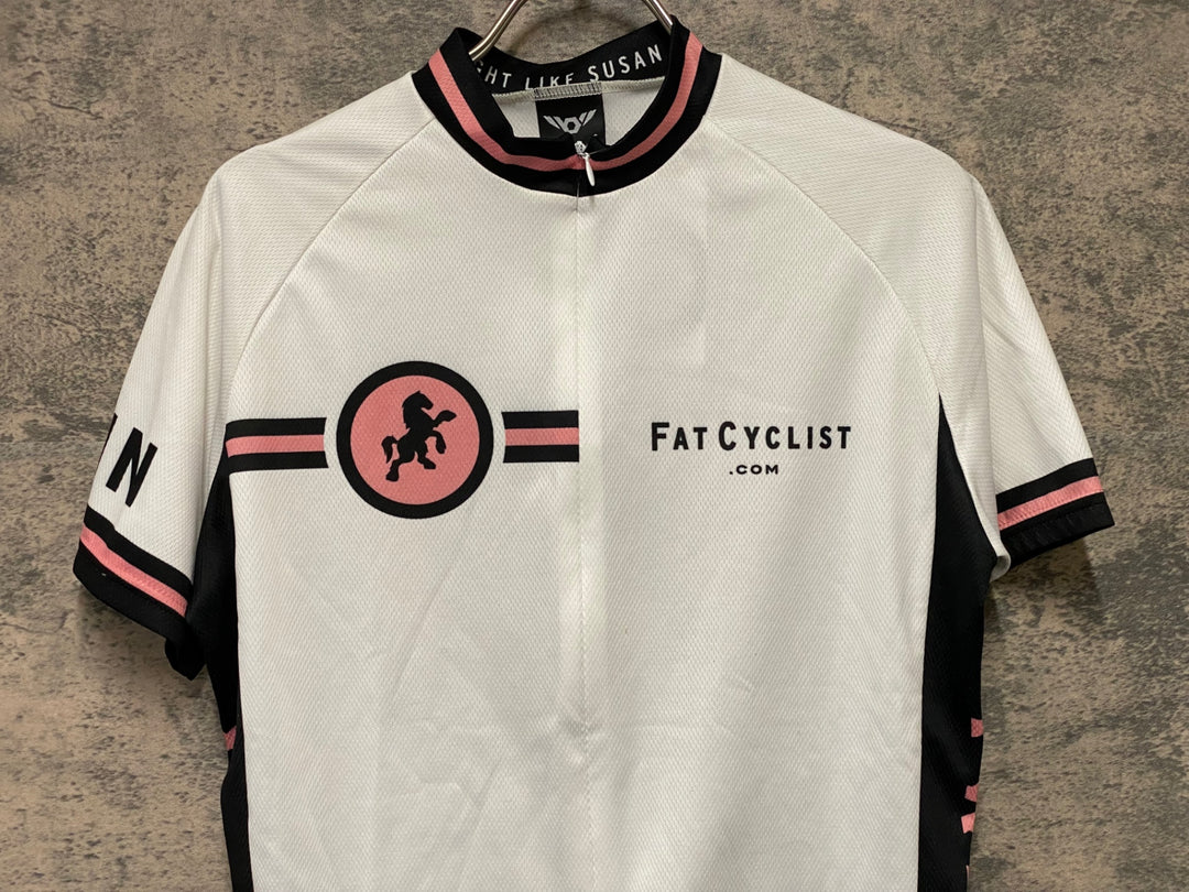 KI155 ツインシックス TWIN SIX 半袖 サイクルジャージ 白 S Fat Cyclist