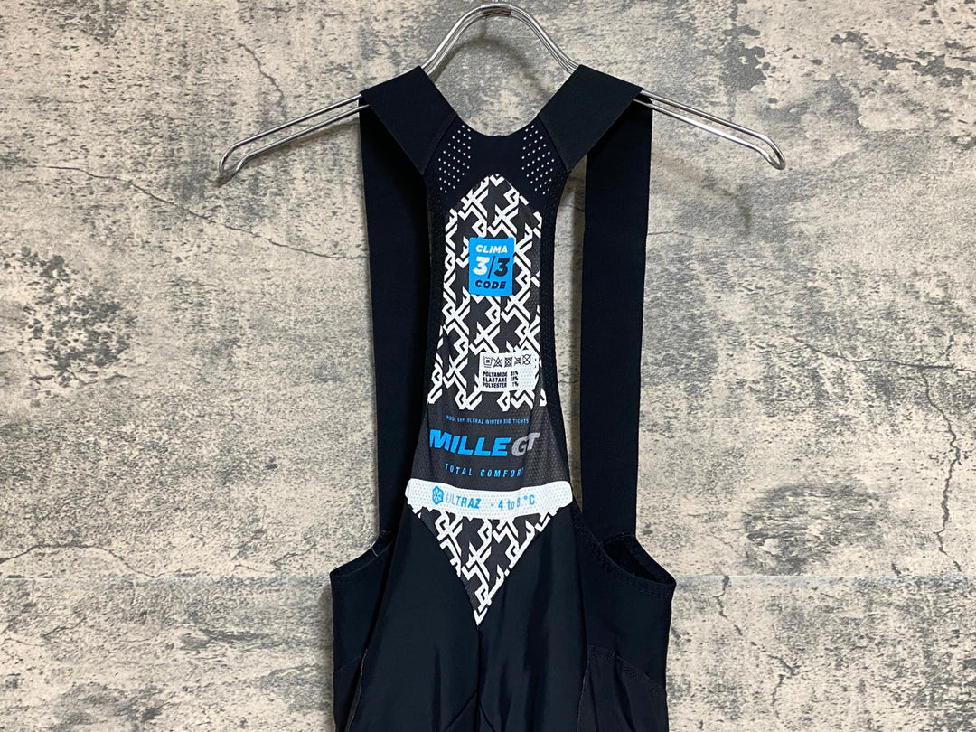 KG044 アソス assos ULTRAZ WINTER BIB TIGHTS ビブタイツ 黒 M 裏起毛 ※擦れ