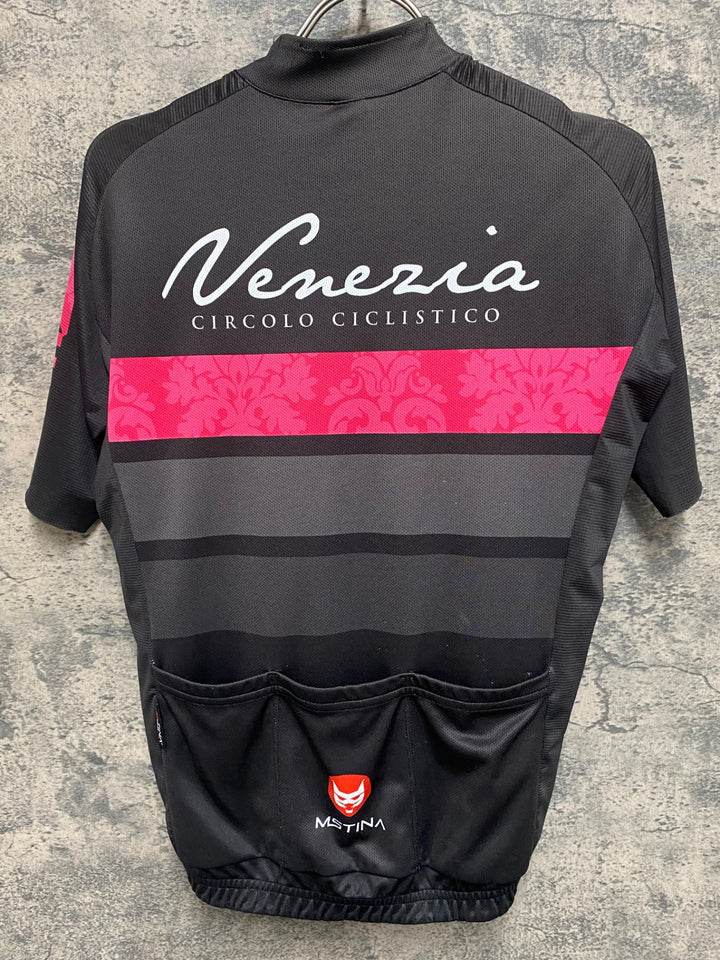JS068 MS TINA 半袖 サイクルジャージ 黒 ピンク XS