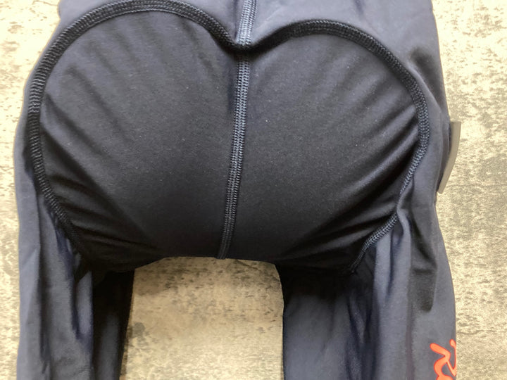 JE270 ラファ Rapha SOUPLESSE WINTER TIGHTS WITH PAD ビブタイツ ダークネイビー オレンジ レディース XXS 裏起毛