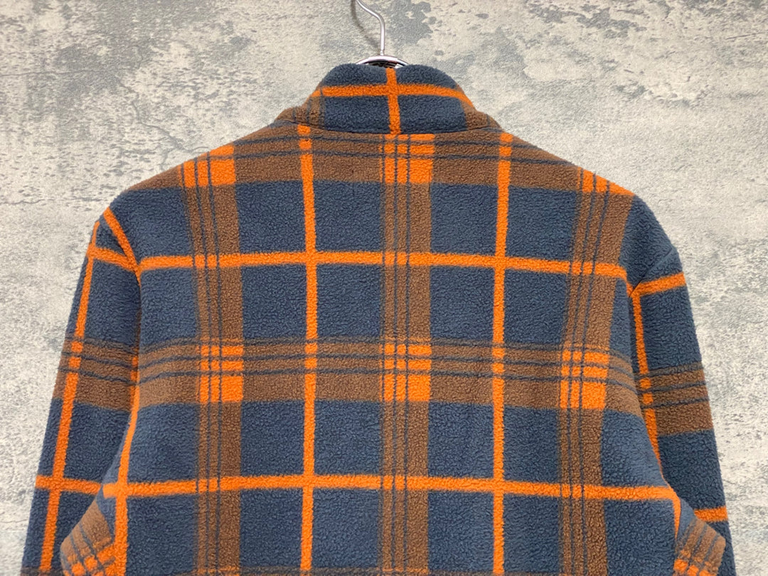 JY601 カフェドシクリステ CAFE DU CYCLISTE Solange Men 長袖 サイクルジャケット オレンジ グレー チェック L フリース