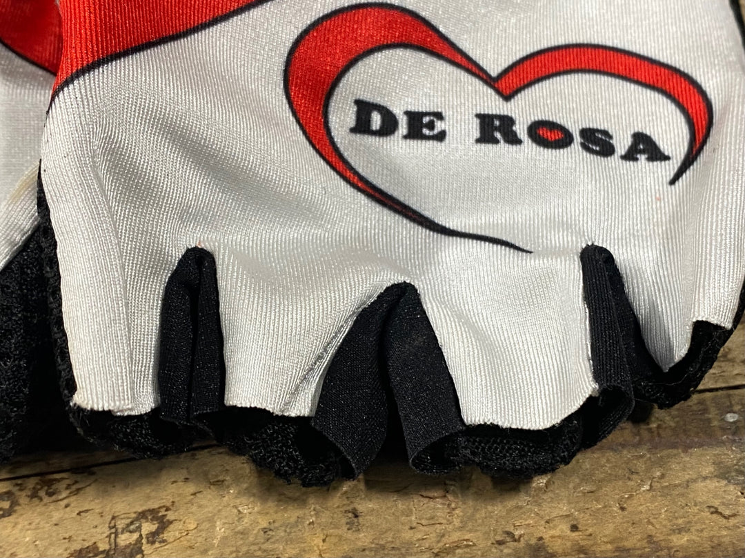 KM378 デローザ DE ROSA 指切りグローブ 白 黒 S