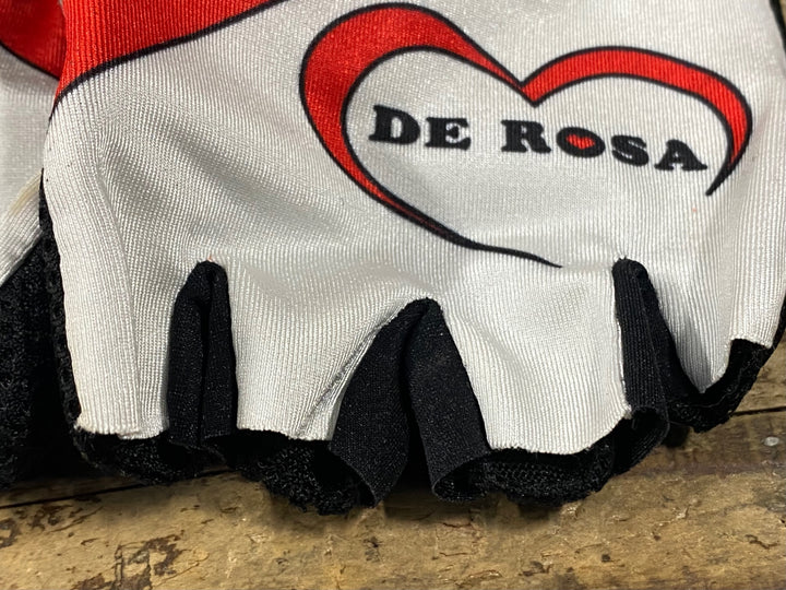 KM378 デローザ DE ROSA 指切りグローブ 白 黒 S