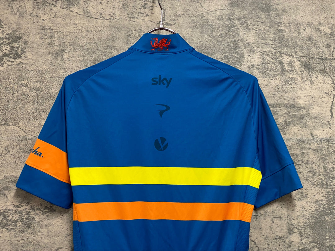 JW056 ラファ Rapha TEAM SKY RIVIERA PURSUIT JERSEY 半袖サイクルジャージ 青 S