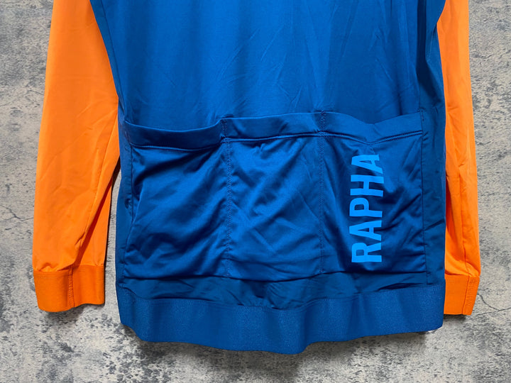 JM809 ラファ Rapha PRO TEAM LONG SLEEVE TRAINING JERSEY 長袖 サイクルジャージ 青 オレンジ L