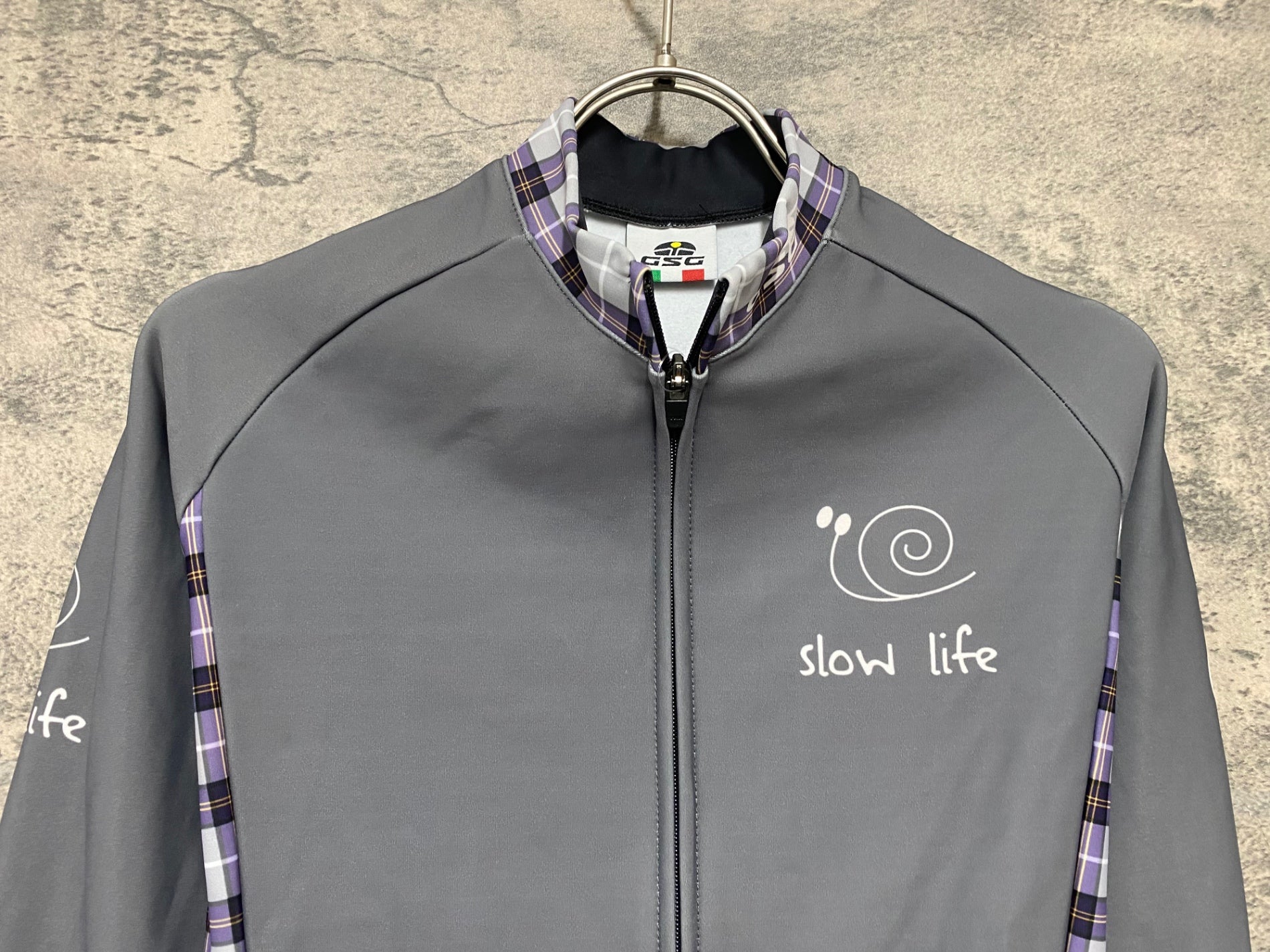 JJ823 ジェッセージ GSG 長袖 サイクルジャージ グレー S 裏起毛