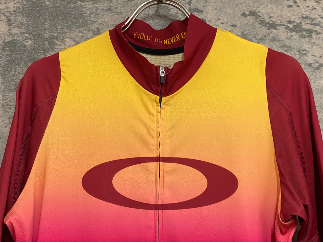 KG572 オークリー OAKLEY 半袖 サイクルジャージ 赤 RACE FIT XL ※ほつれあり