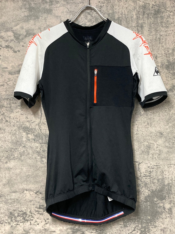 JW388 ルコックスポルティフ le coq sportif 半袖 サイクルジャージ 白黒 L 汚れ