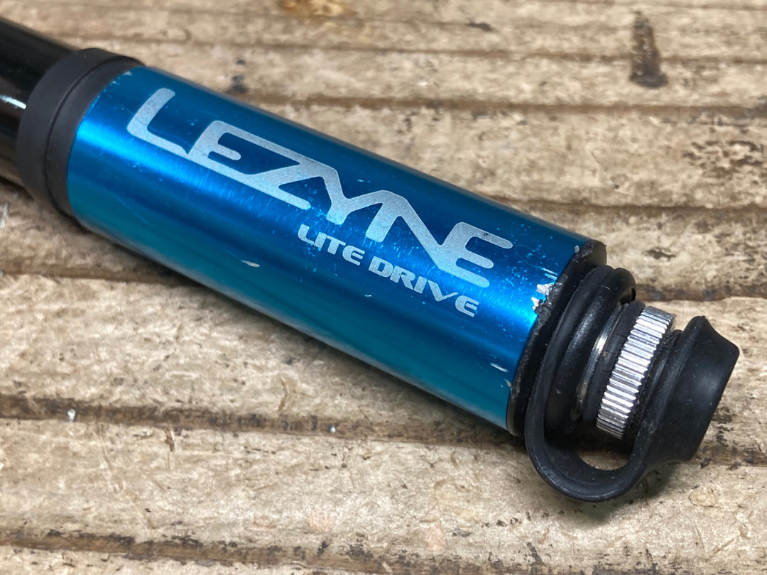 JK711 レザイン LEZYNE LITE DRIVE 携帯空気入れ 水色 黒