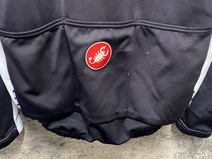 JT667 カステリ CASTELLI 長袖 サイクルジャケット 白 黒 L 裏起毛 GORE WINDSTOPPER