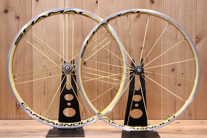 カンパニョーロ CAMPAGNOLO シャマル ウルトラ SHAMAL ULTRA GOLD アルミ クリンチャー ホイールセット カンパ11/12S ナローリム 15C 【芦屋店】