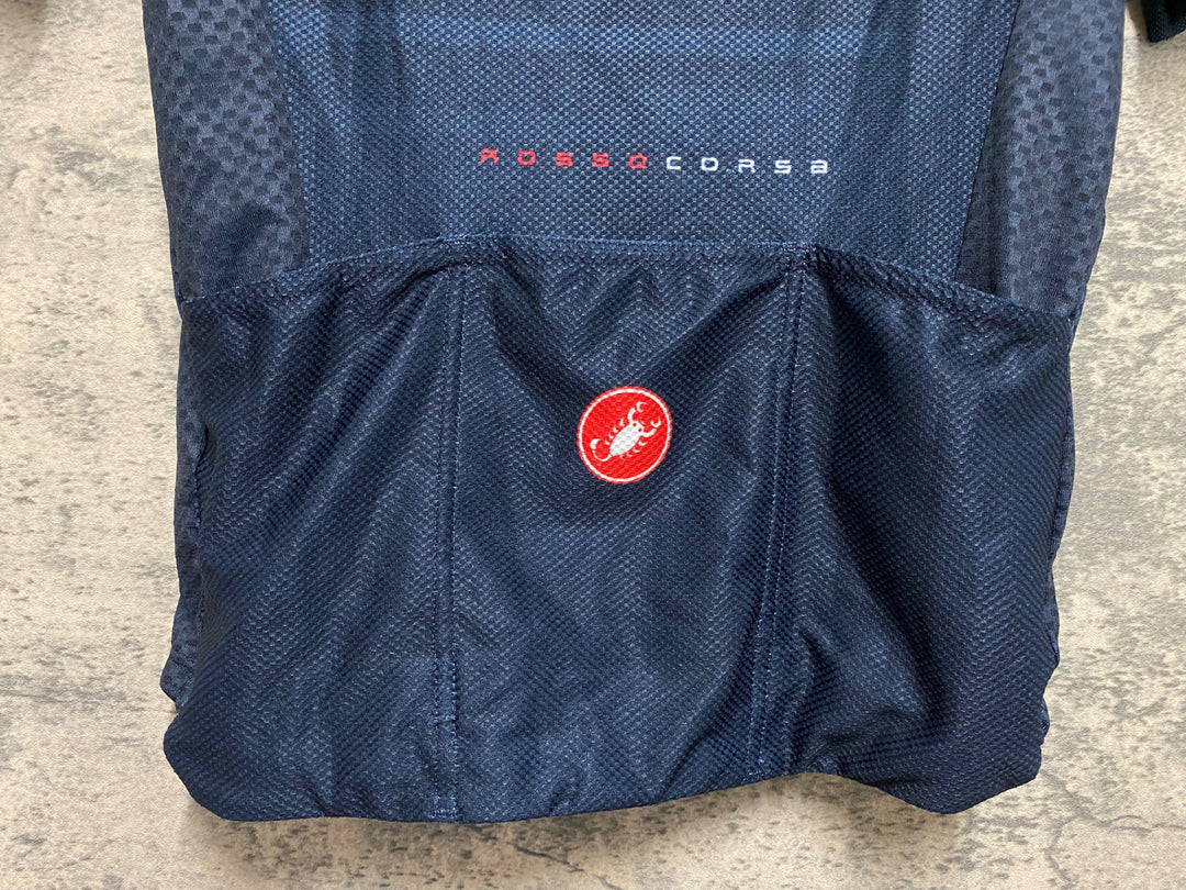 JM789 カステリ CASTELLI ROSSOCORSA 半袖 サイクルジャージ 紺 M