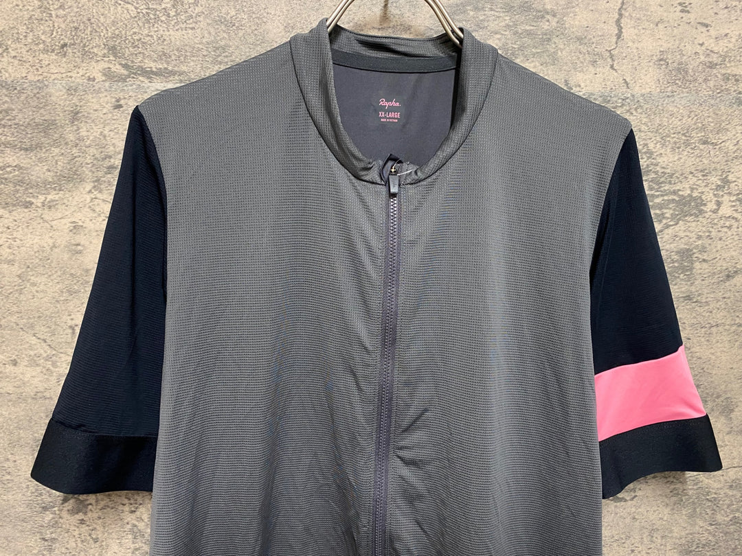 JN802 ラファ Rapha PRO TEAM TRAINING JERSEY 半袖 サイクルジャージ 黒 グレー ピンク XX-L
