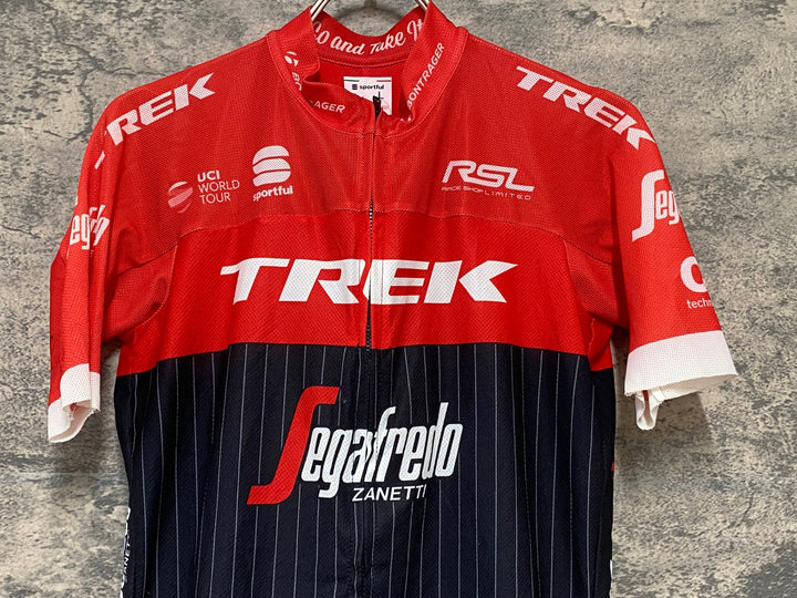 KG165 スポーツフル sportful 半袖 サイクルジャージ 赤 黒 L TREK Segafredo