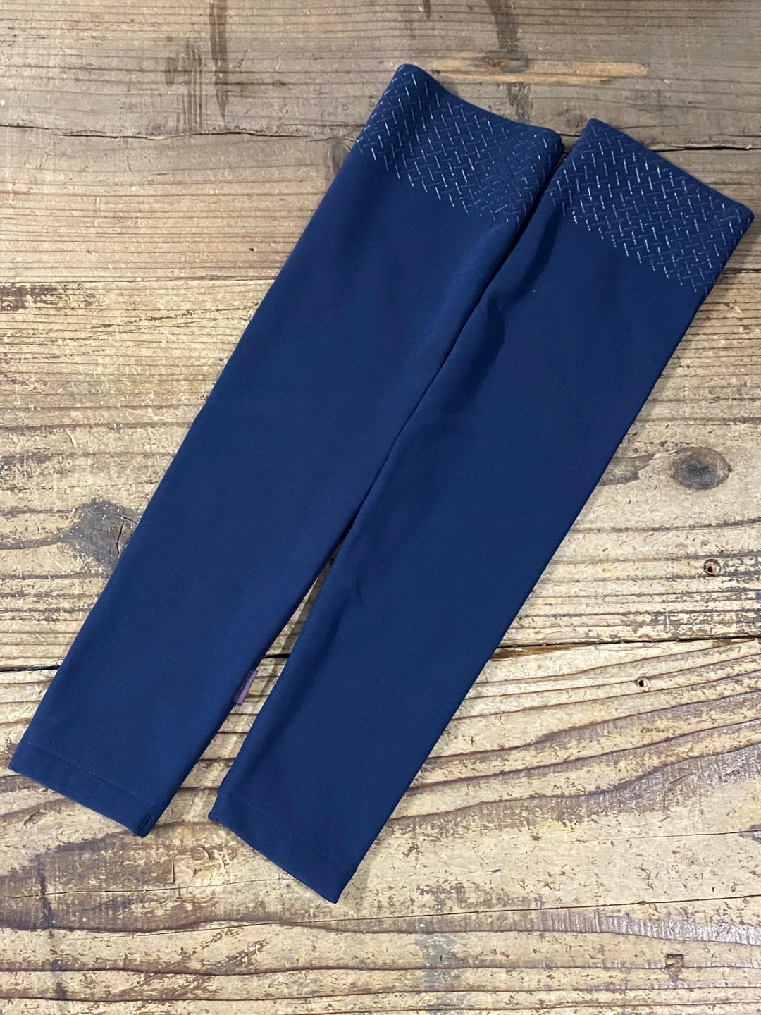 KM753 パスノーマルスタジオ PAS NORMAL STUDIOS LOGO ARM WARMERS ニーウォーマー 紺 M 裏起毛