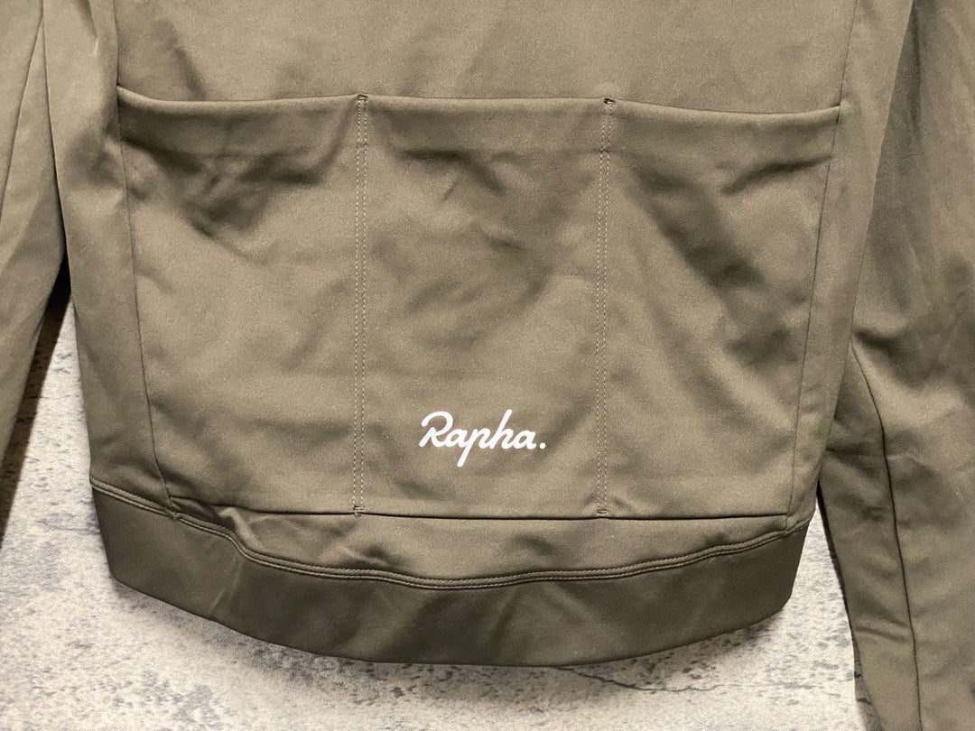 JK768 ラファ Rapha MEN'S CORE THERMAL LONG SLEEVE JERSEY 長袖 サイクルジャージ オリーブ S 裏起毛