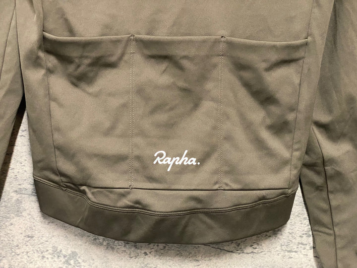 JK768 ラファ Rapha MEN'S CORE THERMAL LONG SLEEVE JERSEY 長袖 サイクルジャージ オリーブ S 裏起毛