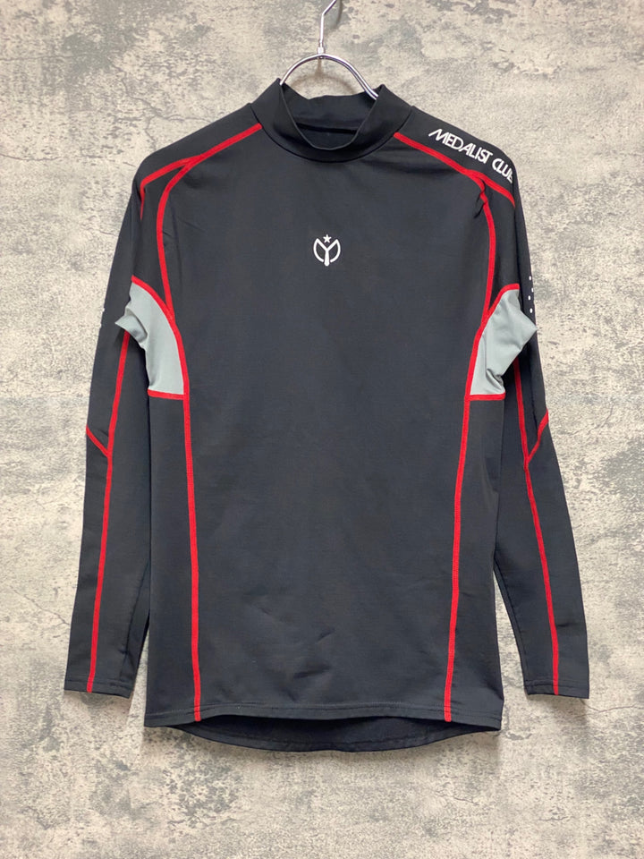 JM588 メダリスト MEDALIST CLUB 長袖 ベースレイヤー 黒赤 M