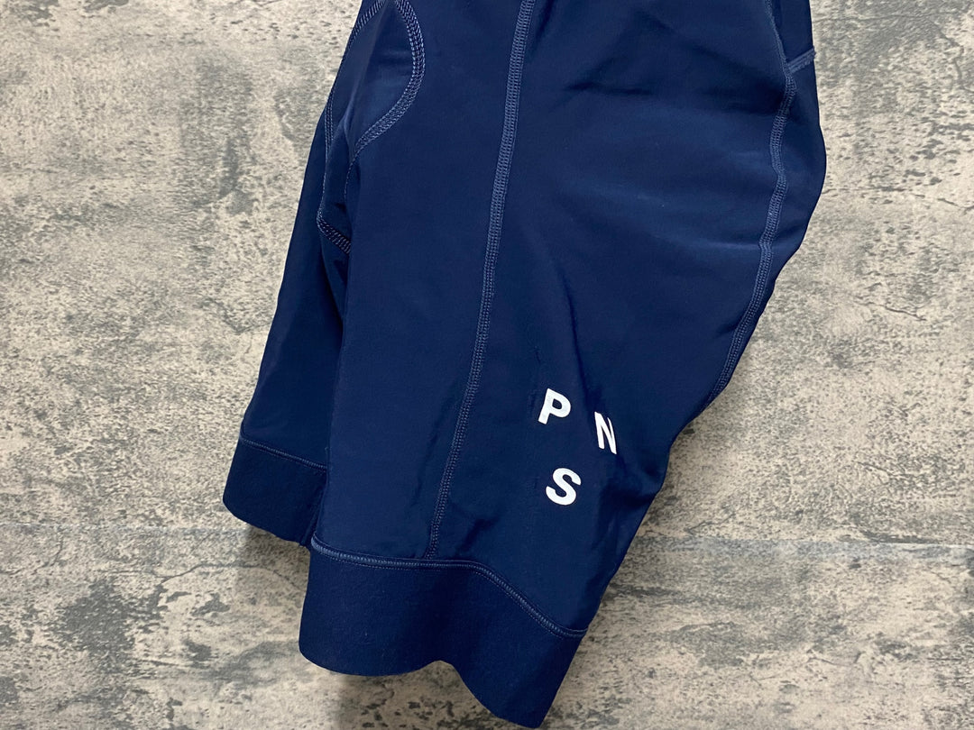 JP769 パスノーマルスタジオ PAS NORMAL STUDIOS Men's Essential Thermal BIBS ビブショーツ 紺 M 裏起毛 ほつれあり