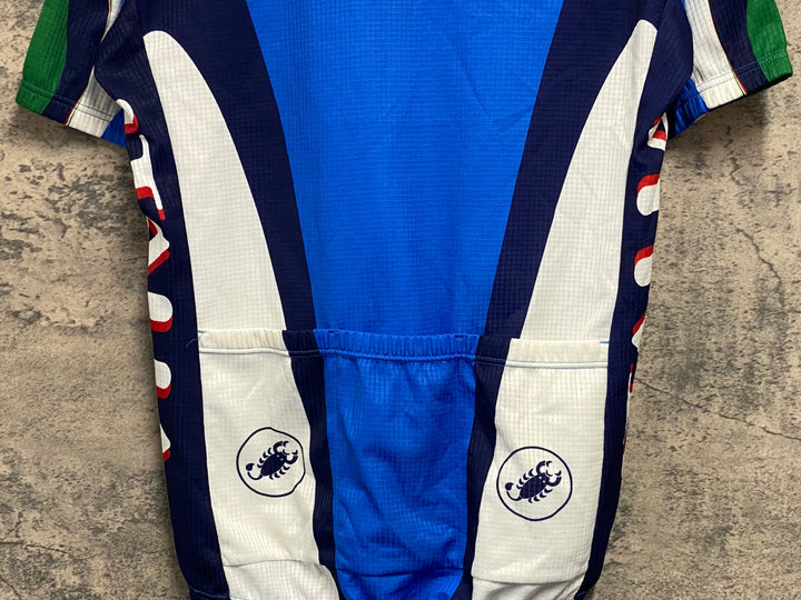 JU422 カステリ CASTELLI 半袖 サイクルジャージ 青 M ハーフジップ