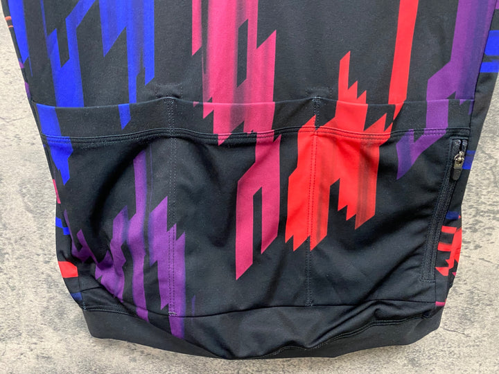 KD283 ラファ Rapha 2018 MEN'S CANYON SRAM CORE JERSEY 半袖 サイクルジャージ 黒 総柄 S