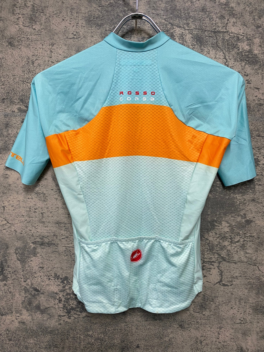 JP861 カステリ CASTELLI ロッソコルサ ROSSO CORSA 半袖 サイクルジャージ 水色 XS レディース