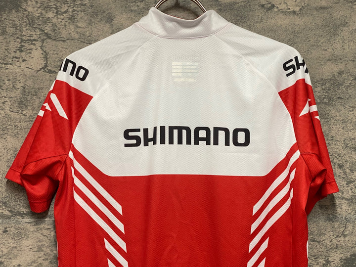 KF178 シマノ SHIMANO 半袖 サイクルジャージ 白 赤 L