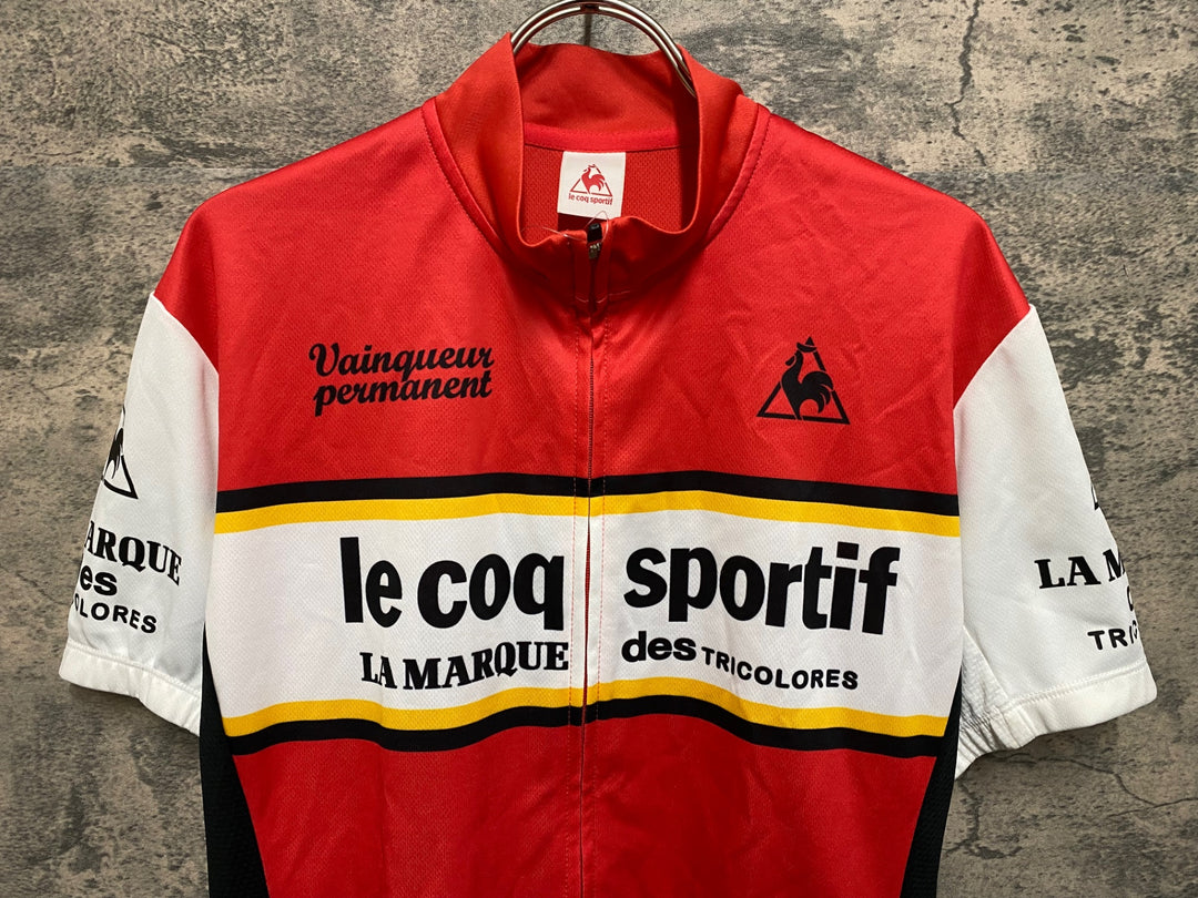 JO849 ルコックスポルティフ le coq sportif 半袖 サイクルジャージ 赤 O