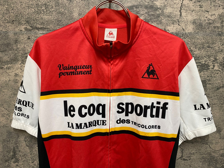 JO849 ルコックスポルティフ le coq sportif 半袖 サイクルジャージ 赤 O
