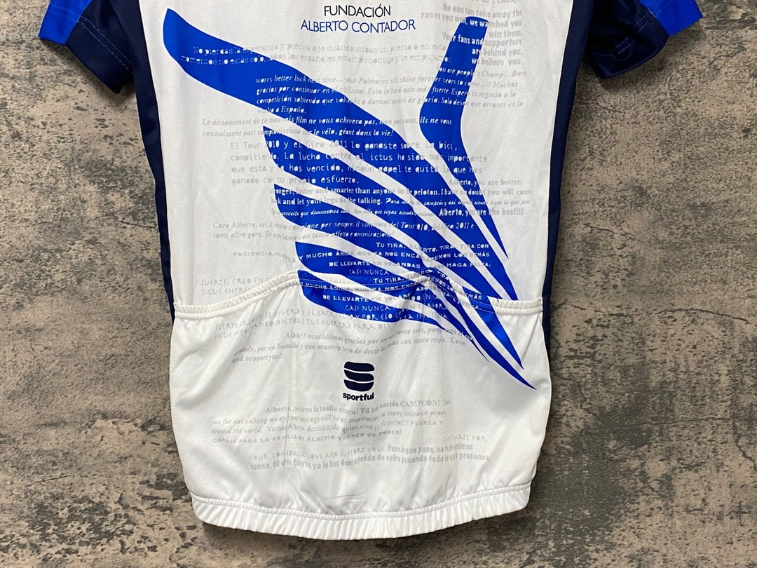 KJ815 スポーツフル sportful 半袖 サイクルジャージ 青 白 L ALBERTO CONTADOR
