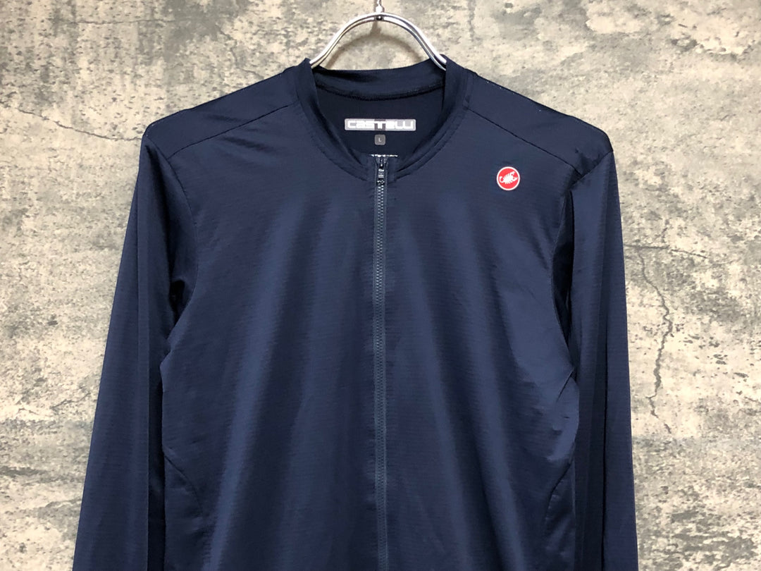 KA348 カステリ CASTELLI 長袖 サイクルジャージ 黒 L 裏起毛 ※擦れ