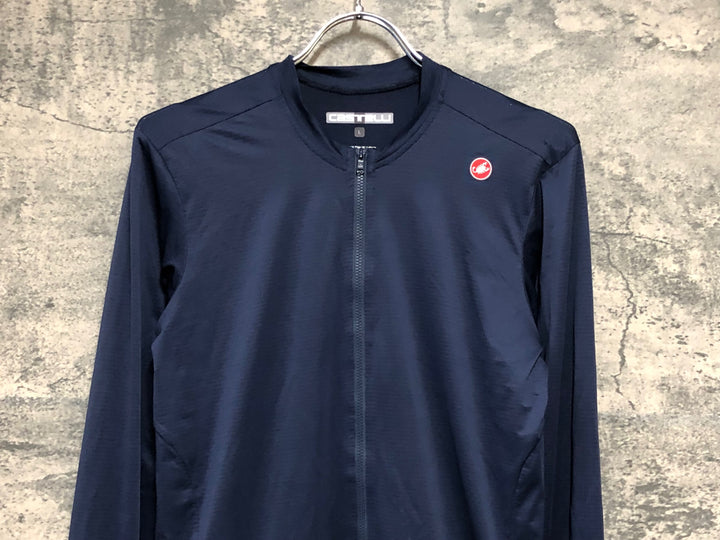 KA348 カステリ CASTELLI 長袖 サイクルジャージ 黒 L 裏起毛 ※擦れ