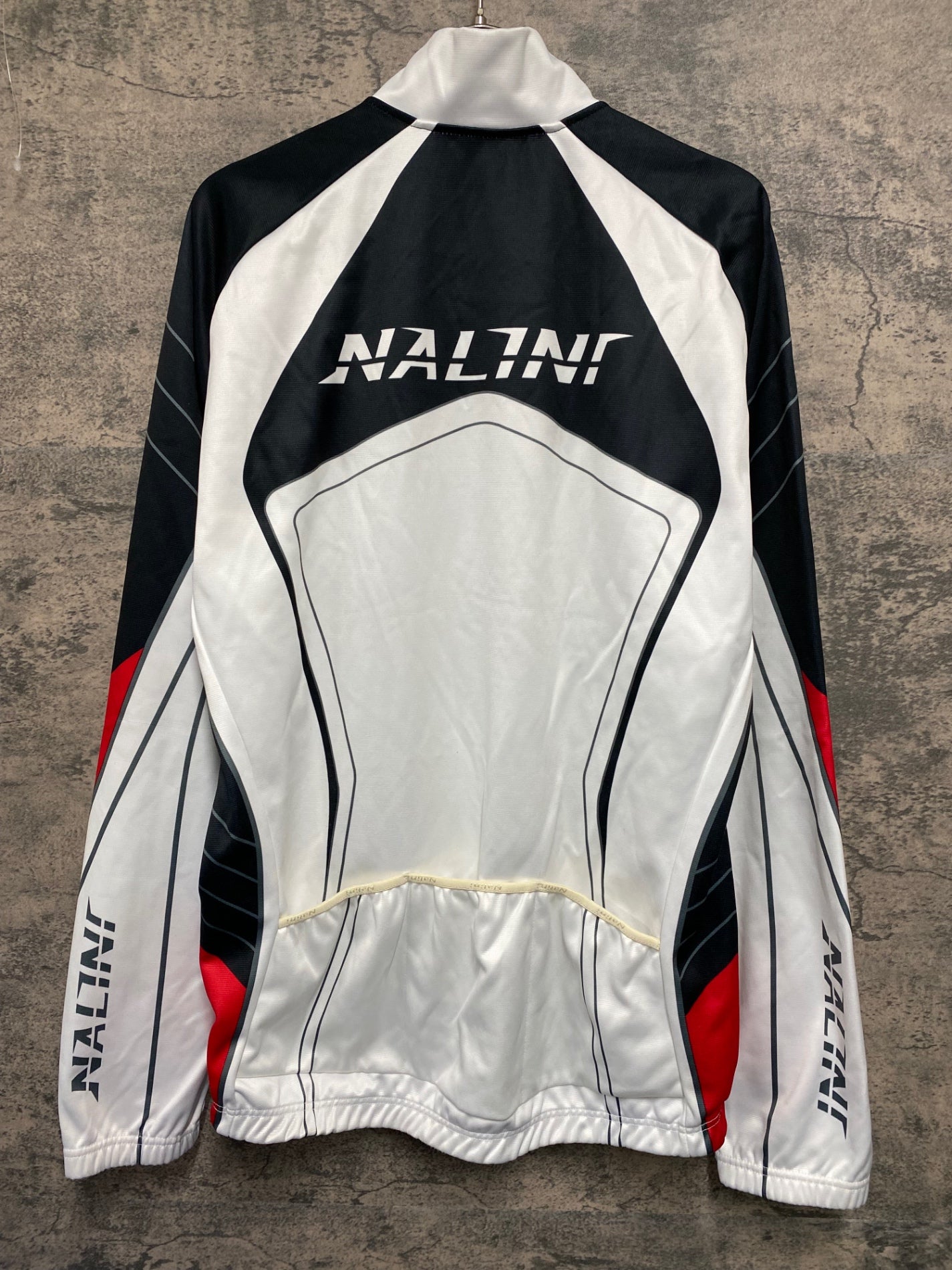 JG789 ナリーニ Nalini 長袖 サイクルジャージ 白 黒 XXL 裏起毛 ※汚れ