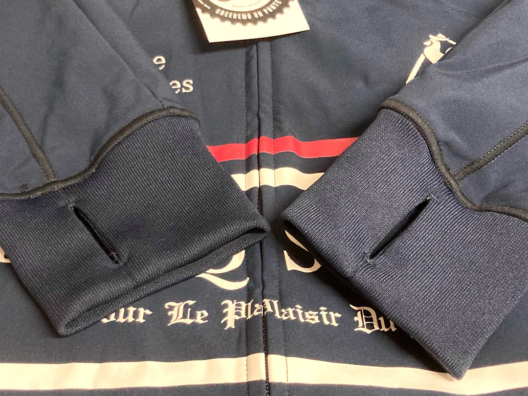 KK449 ルコックスポルティフ le coq sportif 長袖 サイクルジャケット 紺 O 裏起毛