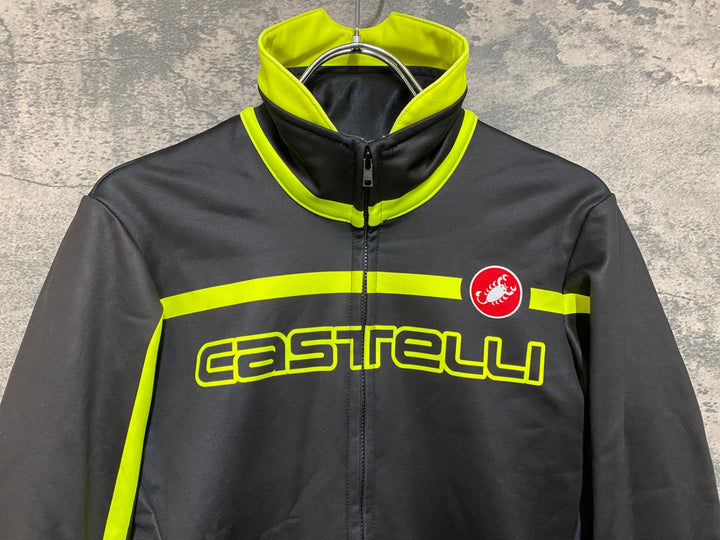 JJ861 カステリ CASTELLI 長袖 サイクルジャケット 黒/黄 M 裏起毛