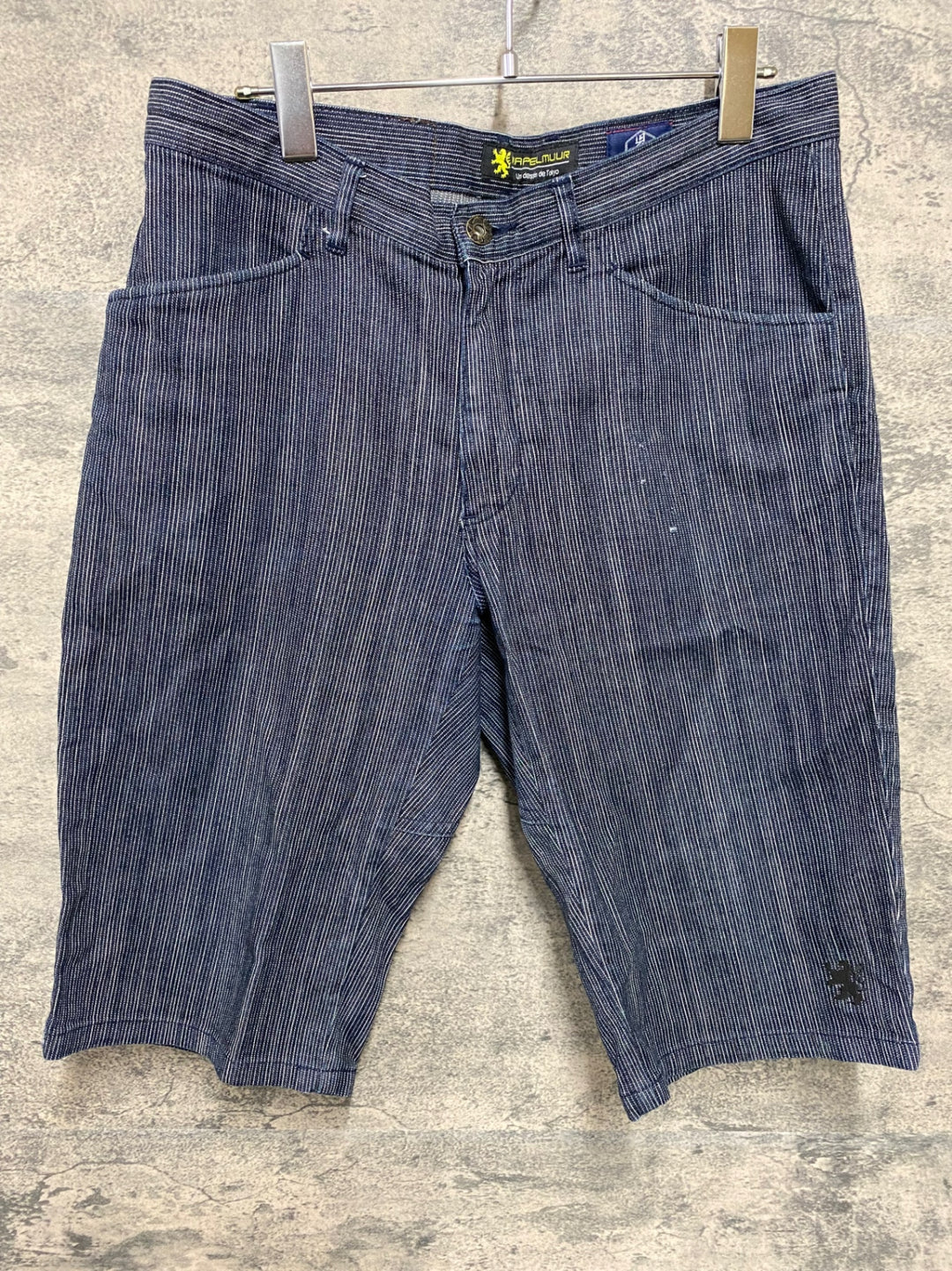 JM256 カペルミュール KAPELMUUR ショート サイクルパンツ 青 L 児島デニム ※ダメージ