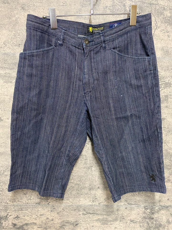 JM256 カペルミュール KAPELMUUR ショート サイクルパンツ 青 L 児島デニム ※ダメージ