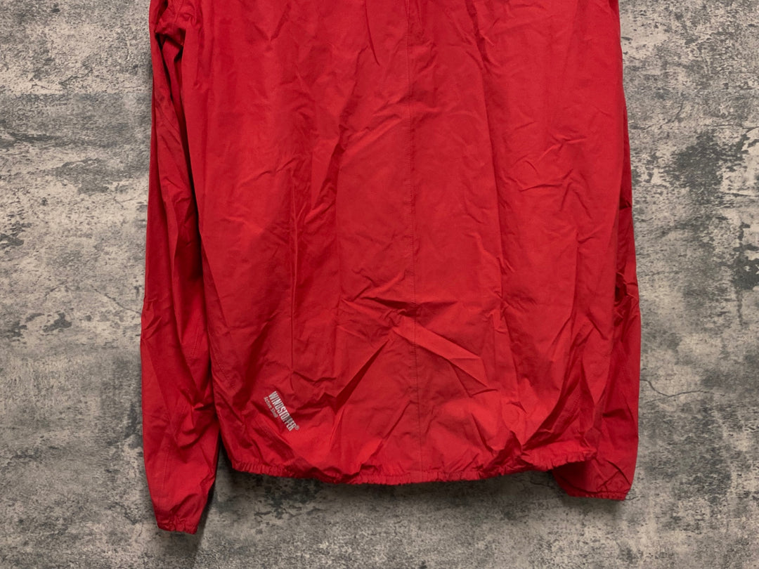 JW530 ゴア GORE BIKE WEAR 長袖 ウインドブレイカー 赤 M ※汚れ,内側劣化の為ジャンク