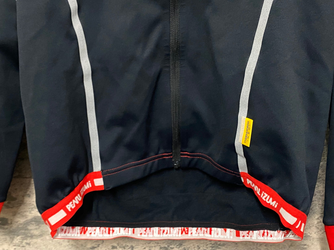 KD228 パールイズミ PEARL iZUMi 長袖 サイクルジャージ 裏起毛 S 黒赤