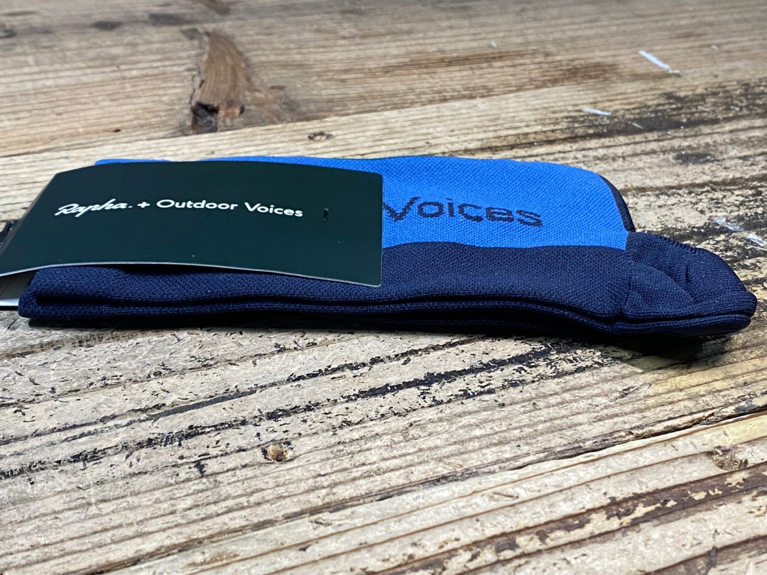 JY830 ラファ Rapha OUTDOOR VOICES SOCKS REGULAR サイクルソックス 黒 ターコイズ XSM